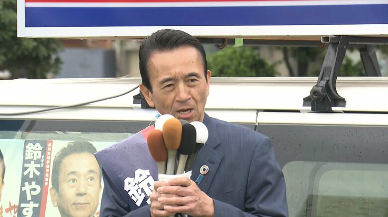 前浜松市長の鈴木康友 候補は第一声で何を話した？　ホームではなく馴染み薄い東部地域を出発の地に　静岡県知事選｜FNNプライムオンライン
