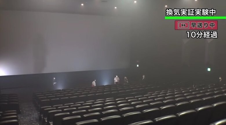 10分経過後の様子(映画館に行こうキャンペーン2020のYouTubeより)