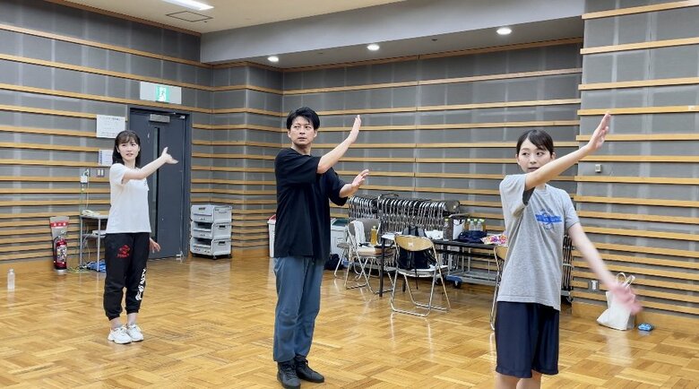 3人の練習風景