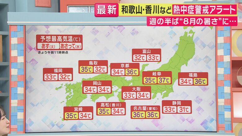 あす以降も暑い