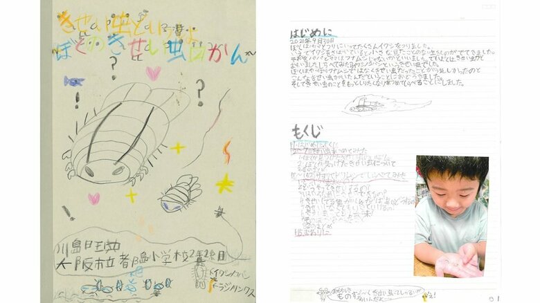 「きせい虫といっしょ～ぼくのきせい虫図かん～」（表紙と1ページ目）