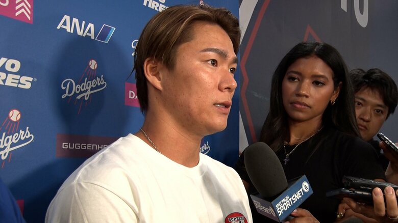 インタビューに答える山本由伸