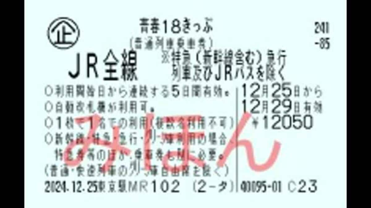 ＪＲグループ「青春１８きっぷ」新たに３日間用も発売 有効期間「連続３日・５日」に 自動改札も利用可｜FNNプライムオンライン