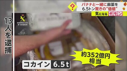 【352億円相当】バナナと一緒に密輸…スペインでコカイン6.5トン押収　メキシコでは最大規模の潜水艇密輸団摘発