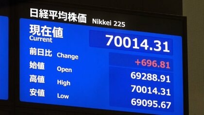 株価最高値を更新　初の7万円台　追加利上げで“買い”強まる