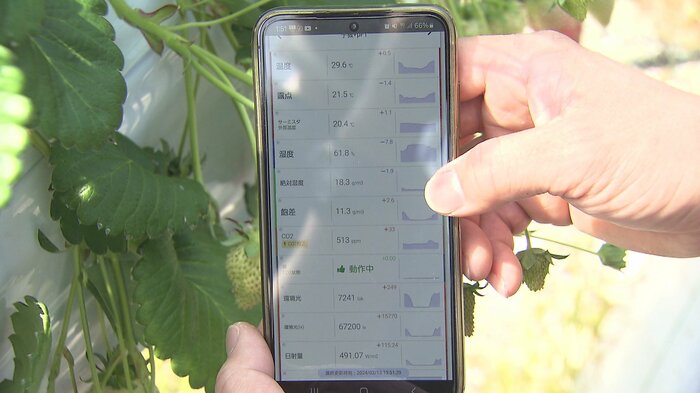 スマートフォンでハウス内の環境を管理