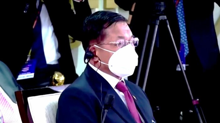ASEAN臨時首脳会議に出席したミャンマーのミン・アウン・フライン総司令官