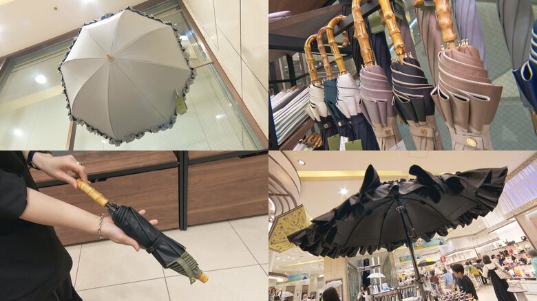 トレンドは“晴雨兼用”…約2000本を販売する『傘フェス』内側が白地で顔が明るく見えるものが人気集める｜FNNプライムオンライン