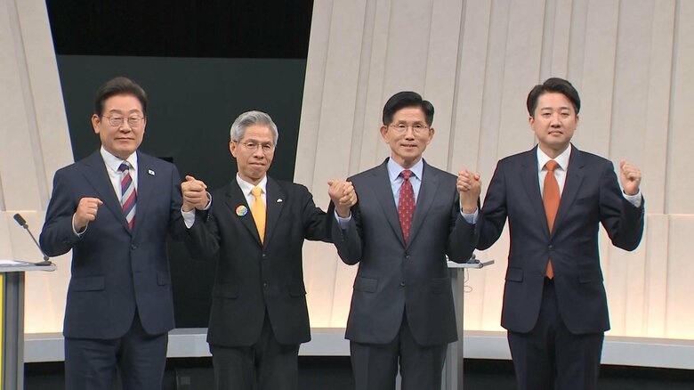 韓国大統領選 来月3日の投開票まで1週間　最後のテレビ討論｜FNNプライムオンライン
