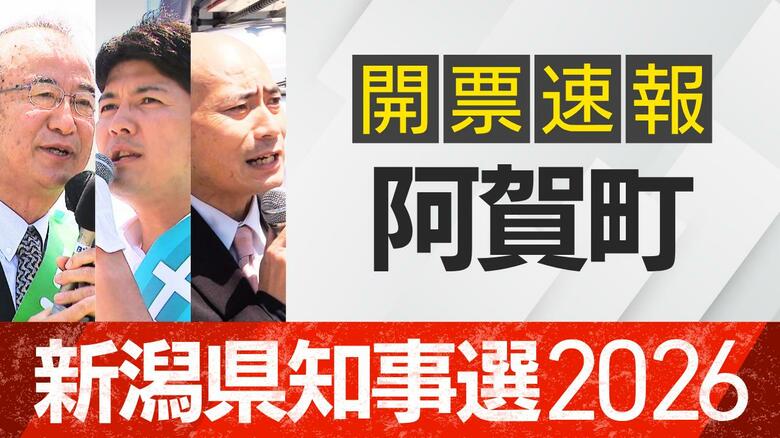 【開票速報】新潟知事選　阿賀町・開票率100％　花角氏が土田氏・安中氏に大差｜FNNプライムオンライン