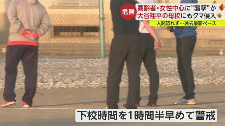 大谷翔平選手の母校の中学校でも、敷地内にクマが出没