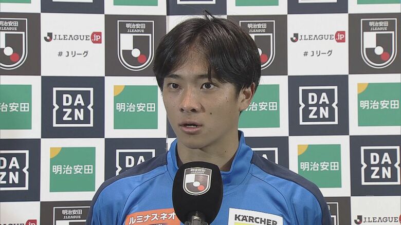 ゴールネットを揺らした　笠柳　翼　選手