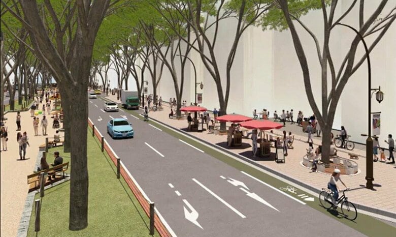 定禅寺通の整備後の予想図