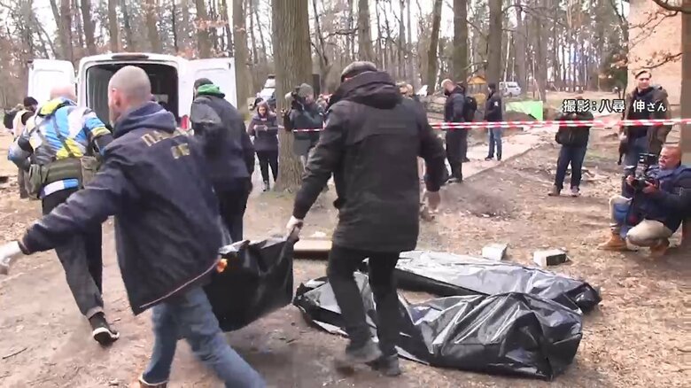 ロシア軍に破壊されたブチャ市内の惨状　撮影：八尋伸さん