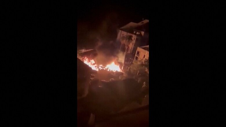 空爆を受けたアル・アハリ・アラブ病院（2023年10月17日）