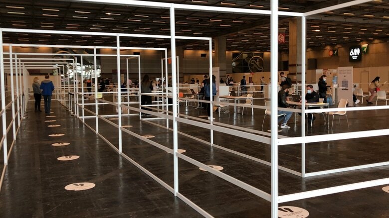 ワクチン接種会場は非常にすいていた