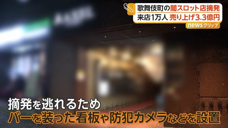 摘発を逃れるため、バーを装った看板や防犯カメラを設置していた店
