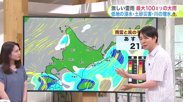 【大気の状態非常に不安定】激しい雷雨や竜巻のおそれ…最大100ミリの大雨も！浸水や土砂災害に注意！最新1か月予報　7月は晴れて暑い日多い【北海道の天気 3日(木)】