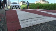 県内初“スムーズ横断歩道” 最大10センチの高低差 車の減速を促し歩行者の安全を守る【岡山・津山市】