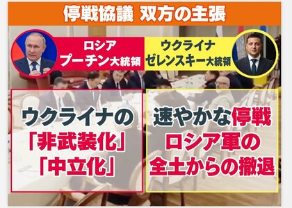 停戦協議ロシア「非武装化」「中立化」要求 “核戦略部隊”脅威ちらつかせ 再協議へ今後何が起きる?