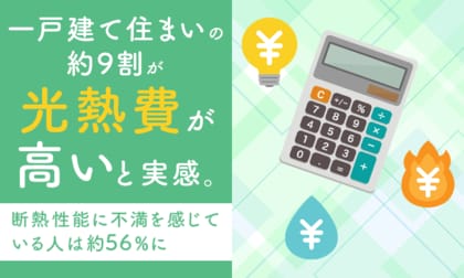 一戸建て住まいの約9割が「光熱費が高い」と実感。断熱性能に不満を感じている人は約56％に