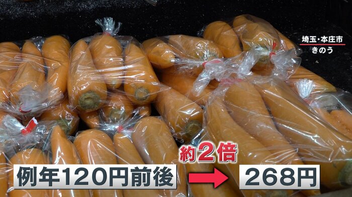 高騰するニンジン