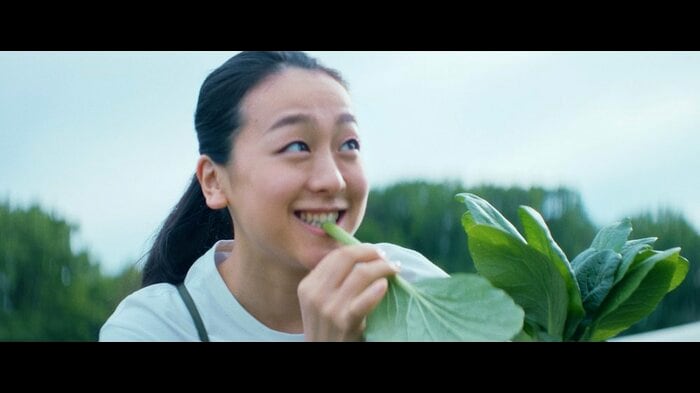 採れたて野菜をぱくり!