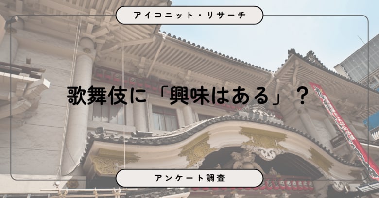 【2月20日は歌舞伎の日】歌舞伎に「興味はある」が2,010人、約半数が「関心なし」8,887人　調査で見えた“伝統文化との距離感”【アンケート調査受託】