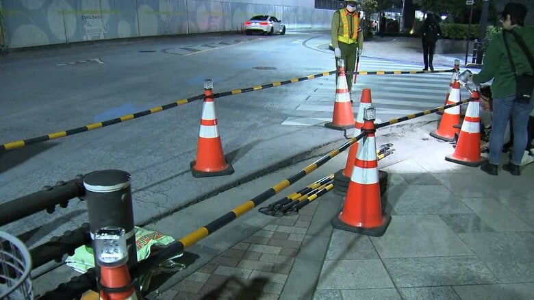 東京・品川区のリニア工事現場近くで道路が隆起…車道と歩道の間に最大13センチの段差が JR東海は作業中断|FNNプライムオンライン