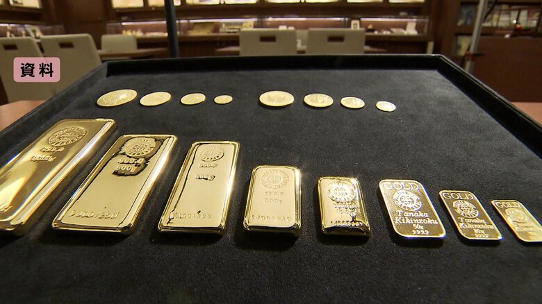 【速報】金価格初めて3万円を突破…1グラムあたり3万248円で最高値更新　安全資産の金買う動きに拍車｜FNNプライムオンライン