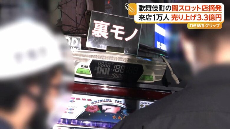 「裏モノ」と書かれたスロット機