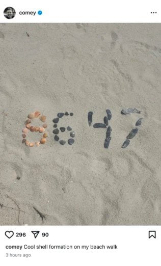 コミー氏のインスタグラムより（現在はこの投稿は削除）