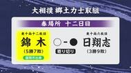錦木（岩手・盛岡市出身）日翔志に寄り切りで勝ち5勝7敗に　大相撲春場所十二日目