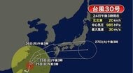 【台風30号】福岡への最接近は26日昼すぎの見込み　予想雨量や風の強さを詳しく　雨雲が発達すれば警報級の大雨のおそれ　気象台　