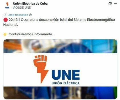 キューバ全土で大規模停電　主要火力発電所がシステム障害　政府はアメリカによる「燃料封鎖」が最大原因と非難