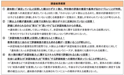 親世代の7割がテストなどの成績以外に「努力や姿勢も評価してほしい」と回答「夏休み前・通知表に関する意識調査」を公表