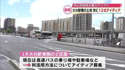 JR大分駅東側　市の土地の利活用　民間から12のアイディア　商業施設やホテル、文化体験施設など