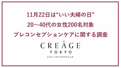 11/22は「いい夫婦の日」クレアージュ東京 レディースドッククリニック20~40代女性にプレコンセプションケアに関する調査を実施