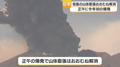 桜島で山体膨張も今年初の爆発でおおむね解消　鹿児島