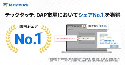 テックタッチ、デロイト調査でもDAP市場でシェアNo.1を獲得