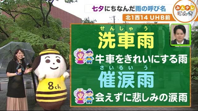 【北海道の天気 7/7(火)】七夕にちなんだ雨「洗車雨」「催涙雨」、彦星・織姫の逢瀬は雨雲の上…