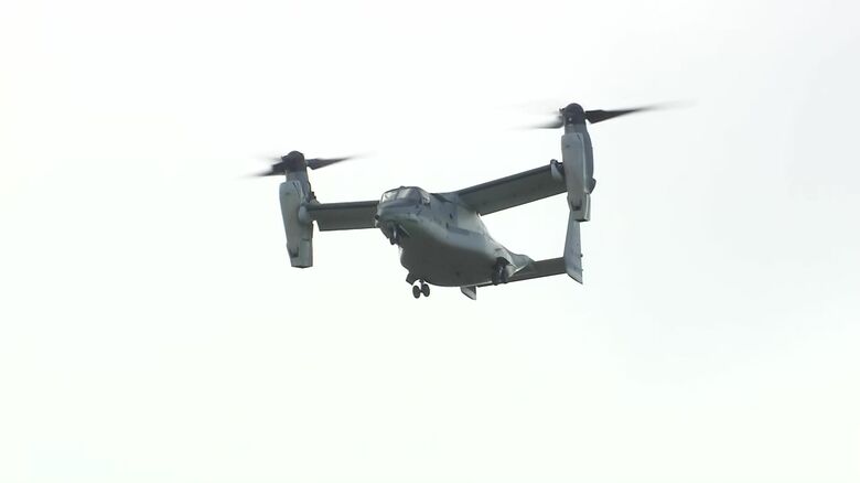 札幌市街地上空を 陸上自衛隊輸送機“オスプレイVー22” 丘珠駐屯地に初飛来 「オスプレイいらない」市民団体が抗議｜FNNプライムオンライン