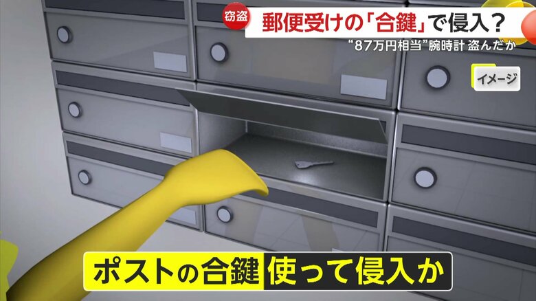 郵便ポストの「合鍵」使い侵入か？集合住宅に侵入し現金や腕時計など計87万円相当盗んだ疑い…質店持ち込みで発覚　東京・八王子市｜FNNプライムオンライン