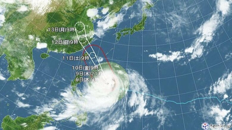 【台風情報】台風9号の今後の進路予想　あさって11日朝に沖縄の石垣島などに直撃する恐れ　中心気圧は935hPa、最大瞬間風速は70m/sの予報　暗い時間に大荒れとなる恐れ、早めの備えを｜FNNプライムオンライン