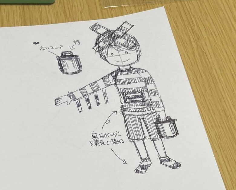 息子さんのリクエストから作ったラフスケッチ