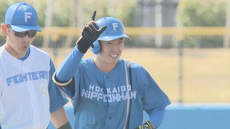柴田から2塁打を放った、根室市出身・藤森海斗（ドラフト5位）