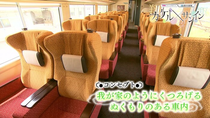オレンジ基調のグリーン車両