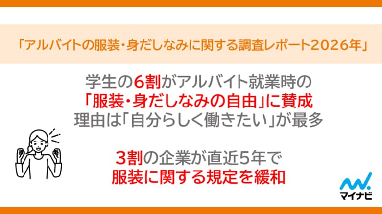 「マイナビ アルバイトの服装・身だしなみに関する調査レポート2026年」を発表