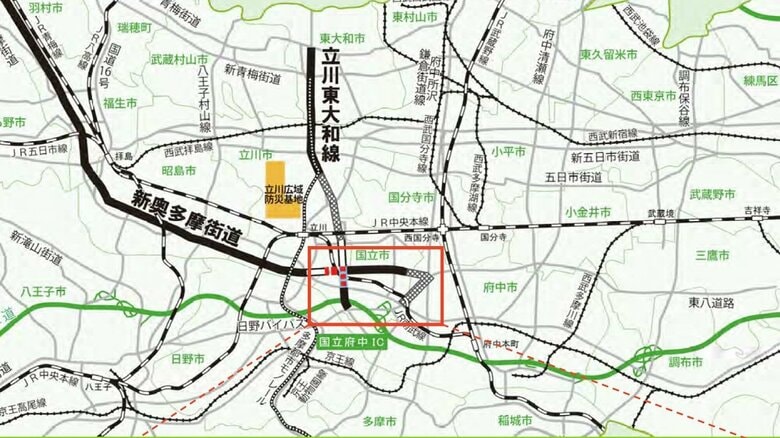 TOKYO強靭化プロジェクト・立川東大和線の整備進む　災害時の立川広域防災基地へのアクセス向上へ｜FNNプライムオンライン