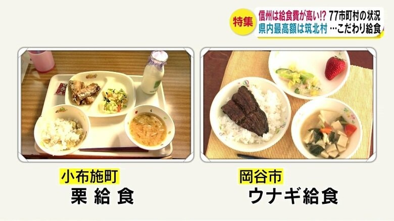 小布施町と岡谷市の給食